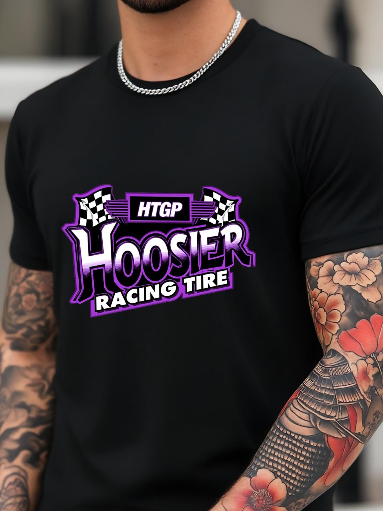 Racing Graphic T-shirt - Navy Blue Stretch Tee | Breathable Cotton Blend Shirt for Motorsport Events S