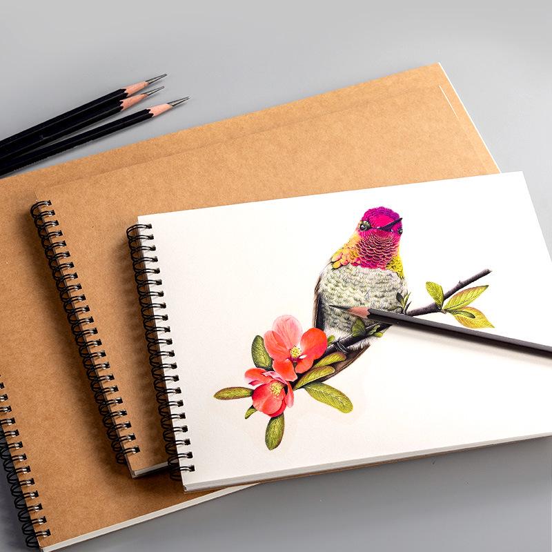 Dětský kroužkový skicák A4: Silné prázdné stránky pro kreslení a umění