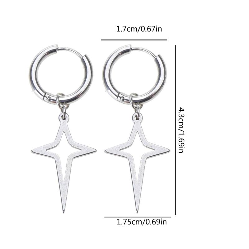 Schwarz Silber Farbe Kleine Kreuz Stern Ohrringe für Damen Mädchen Einfache Koreanische Mode Ohrstecker Ohrring Trend Schmuck