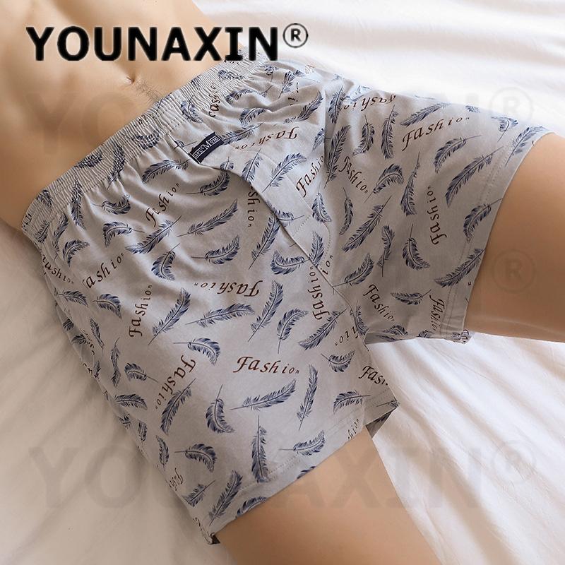 Men's Cotton Boxer Briefs High Waist Casual Plaid Pajama Shorts Plus Size Big Underwear Home Sleep Bottoms M L XL 2XL 3XL