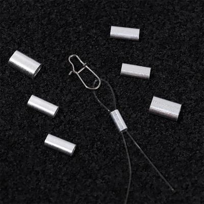 Oval 1.0-2.0mm Wire Crimp Connector Line Crimping Sleeves Fishing Wire Tube Double Aluminum Tube