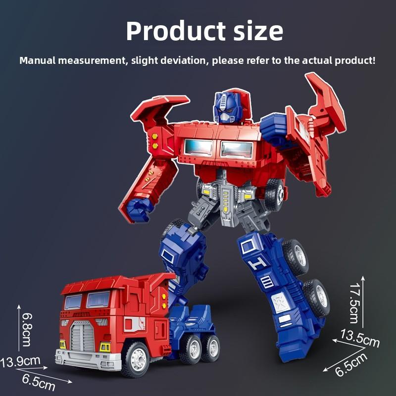 Kids Inertial Plastic Vehicle Withtransforming Robot Features Car Model Toy