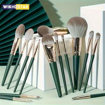 14dílná sada štětců na make-up, Měkké nylonové štětiny, Štětec na make-up, Štětec na oční stíny, Multifunkční štětec na make-up, Cestovní sada štětců