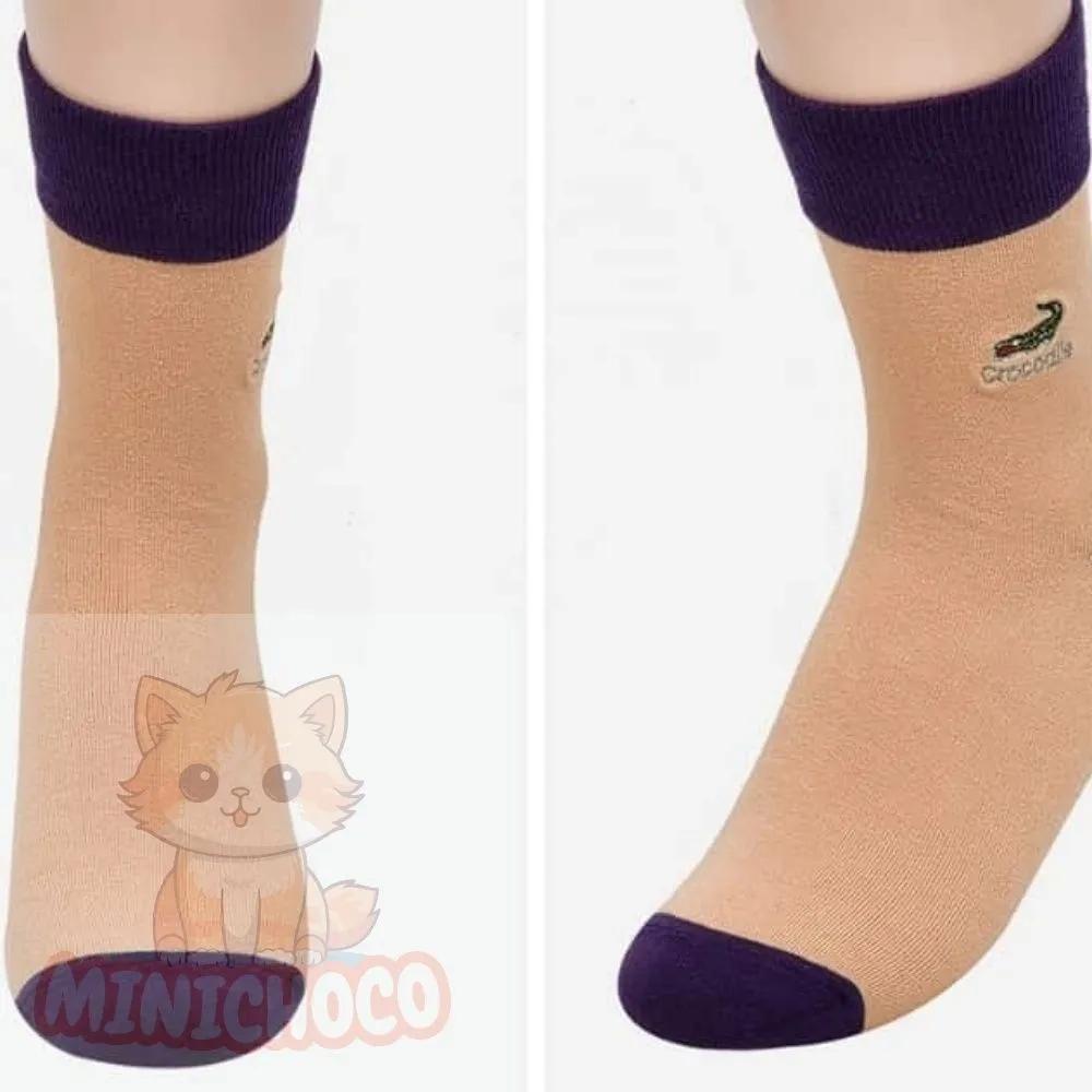 Mini Choco Ladies  Socks Women s Fashion Socks Women s Spring Socks Crocodile Premium Yarn Women s Mid-Calf Socks 24cm Random Shipping (5 Pairs)