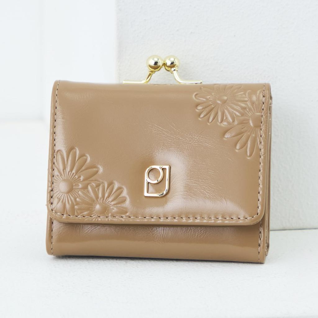 Paul Joe Accessoires Mini Wallet Daisy Embossed Beige & PJA-W1392