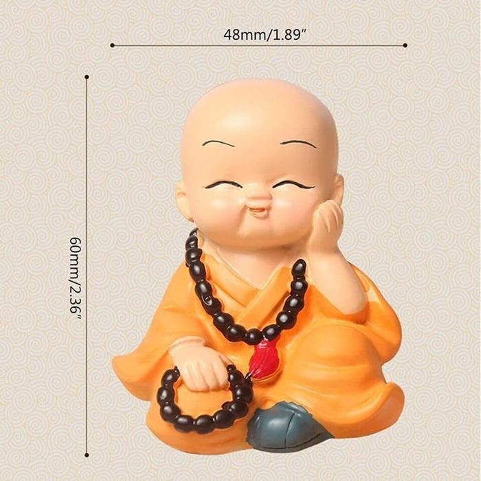 TreegoArt Wearing a Mala Buddha Cute Baby Monk Statues for Home Decor Idol Showpiece - Pack of 4