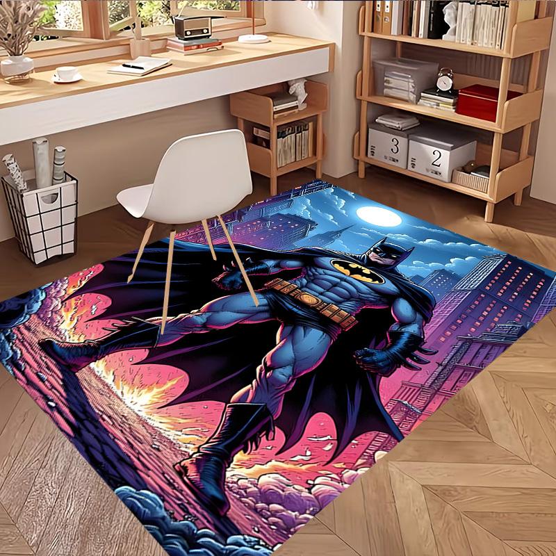Batman Print Rug, Washable Floor Carpet, For Entryway Dorm Laundry Room Office Study, Home Decor Birthday Christmas Gift