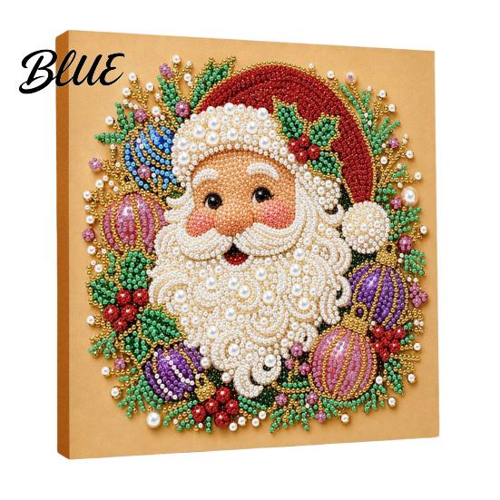 Handmade Faux Pearl Craft Kits Christmas Art Kit DIY Santa Tree Painting Creative Home Decorations 3D Holiday Wall Decor Kit for Adults Gift