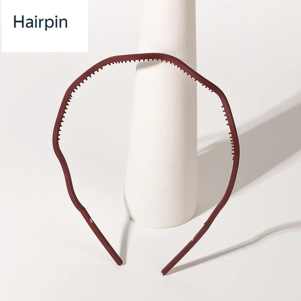 Colorful Matte Plastic Headband Korean Style Anti Slip Teeth Hair Clasp for Women Face Wash Press Hair Comfortable