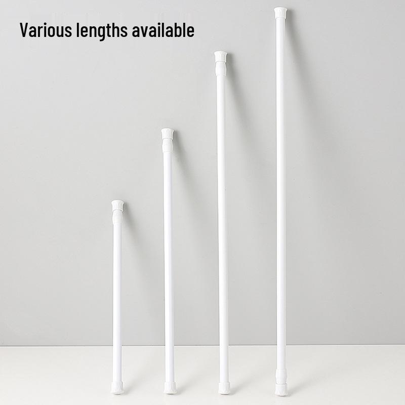 Telescopic No-Punch Hanging Clothes and Shower Curtain Rod