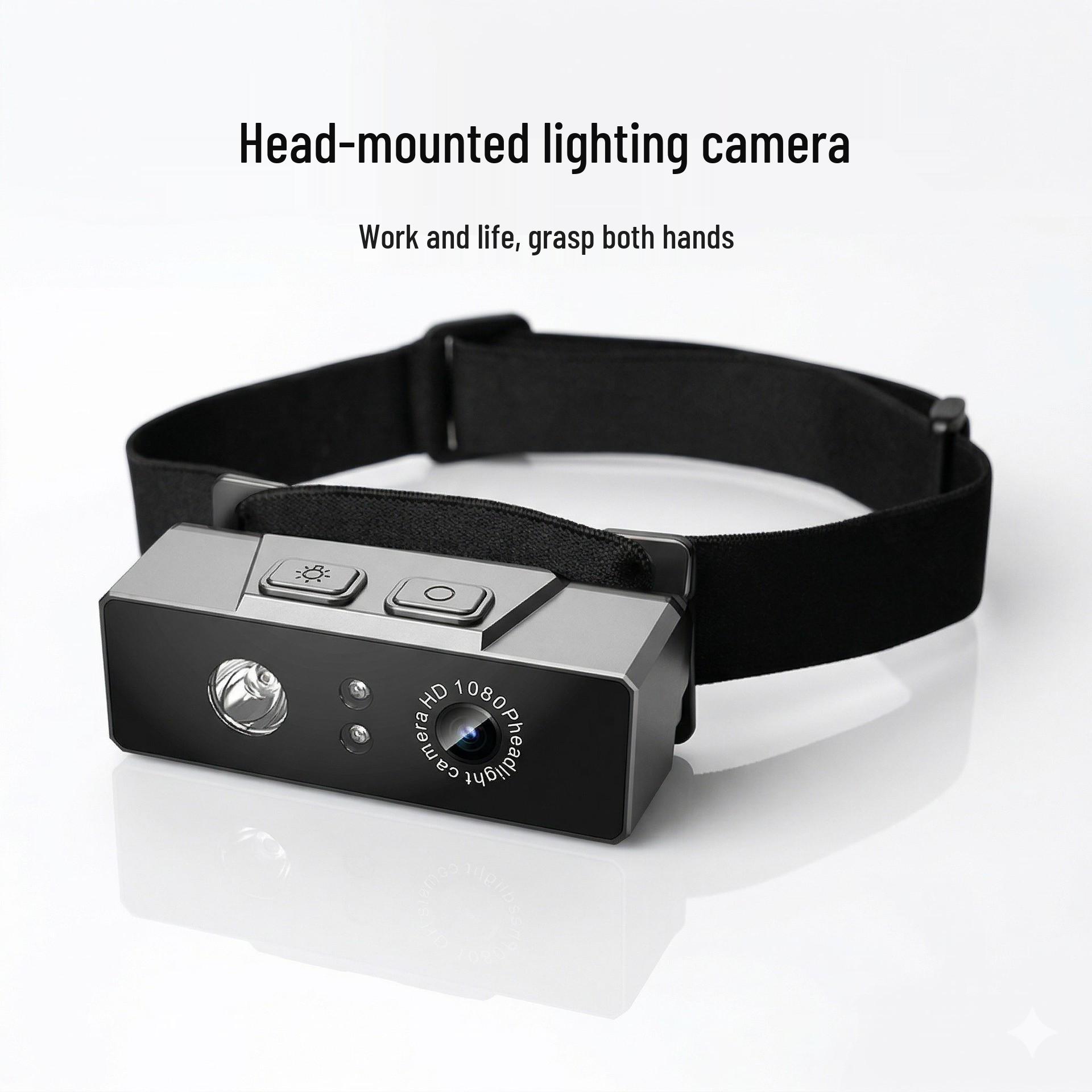 

Head-Mounted HD Camera & Lighting Headlamp for Night Running and Cycling