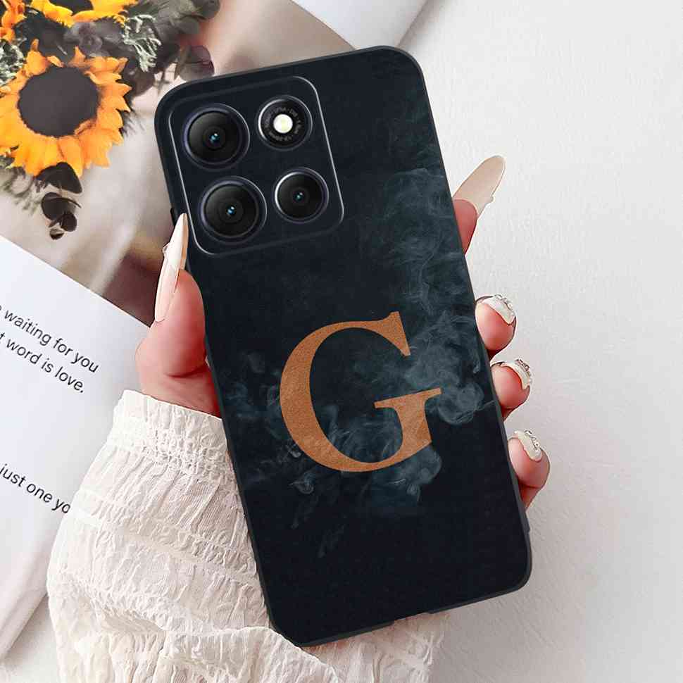 Hot For Motorola Moto G86 5G Case Crown Letters A-Z Soft Silicone Black TPU Cover For MOTO G86 XT2527-2 6.67" Protective Shell