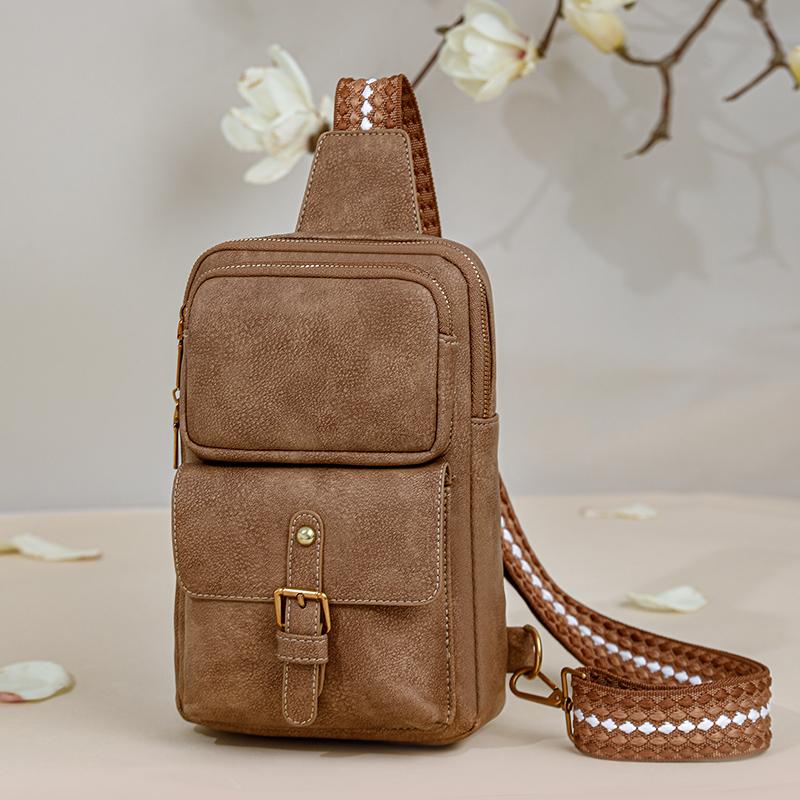 Vintage Women's Chest Bag Outdoor Large Capacity Crossbody Bag