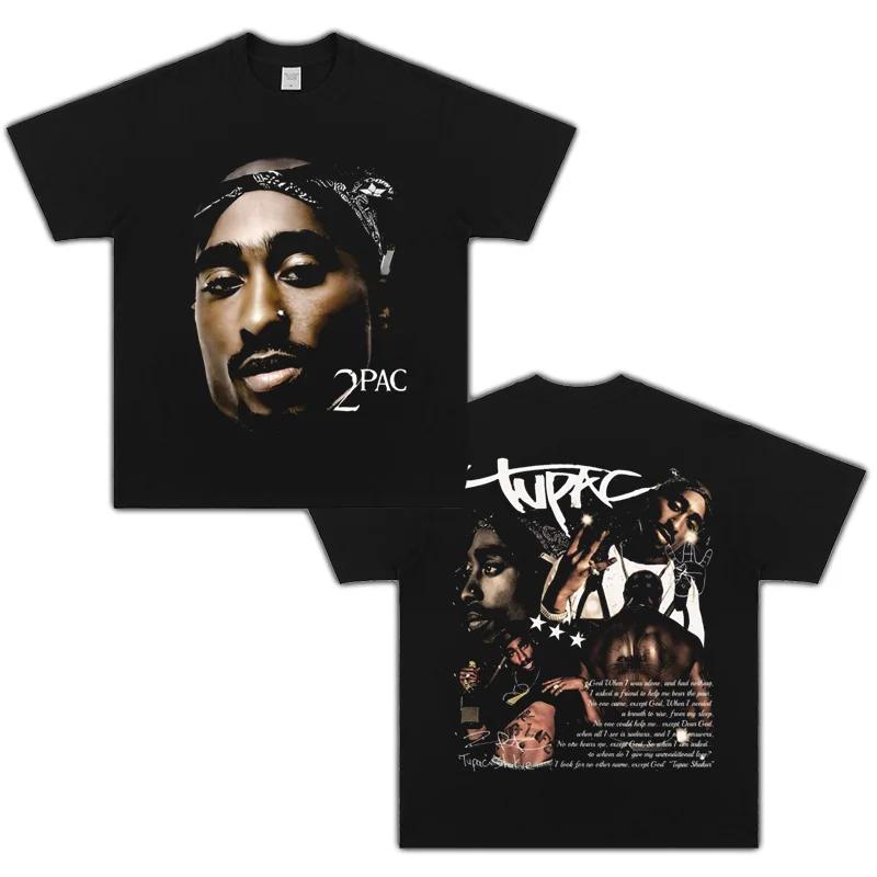 Herren Hip-Hop Kurzarm Streetwear Porträt Retro High-Street Locker Schwer reine Baumwolle Digitaler Direktdruck T-Shirt