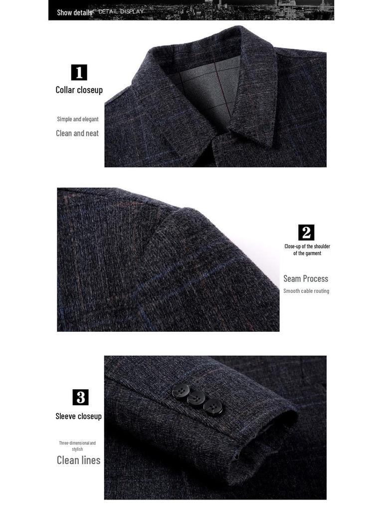 Men’s Double-Sided Wool Coat: Slim Fit, Cashmere Overcoat, Business Style for Autumn/Winter.