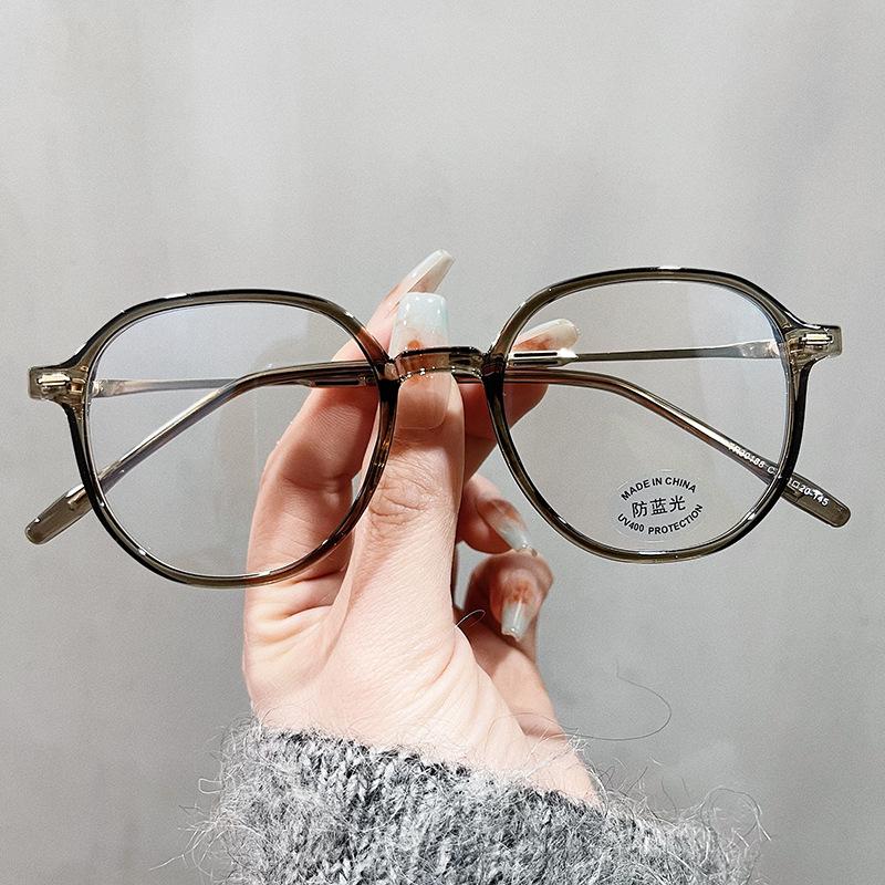 Transparent Round Frame Computer Reading Glasses Women Men Rivets TR90 Anti Blue Light Blocking Eyeglasses Fashion Clear Glasses