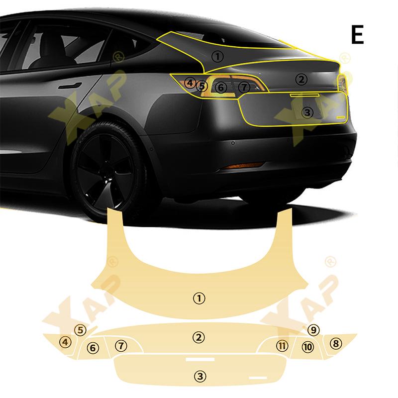 Tsela Model 3 Transparent TPU Protective Film: Anti-Yellowing, Anti-Scratch, Anti-Fouling, Self-Healing.