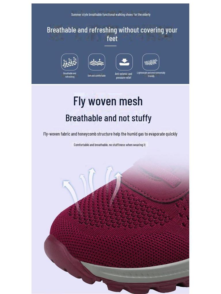 Comfortable Non-Slip Elderly Walking Shoes - Lightweight Spring & Autumn Sneakers