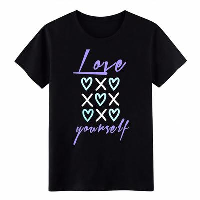 Unisex Love Yourself Heart XO T-Shirt Cotton Casual Graphic Tee Free Shipping