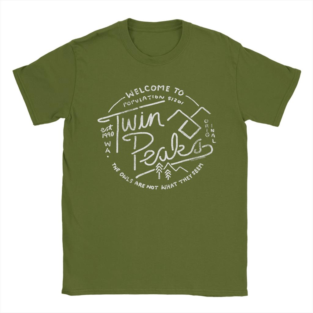 Novelty Twin Peaks Line Sketch TShirts Unisex Round Neck Cotton T Shirt Short Sleeve Tee Shirt Adult Tops
