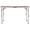 Folding Camping Table - vidaXL - Aluminum - 120x60 Cm - Adjustable Height - Capacity 30-50 Kg