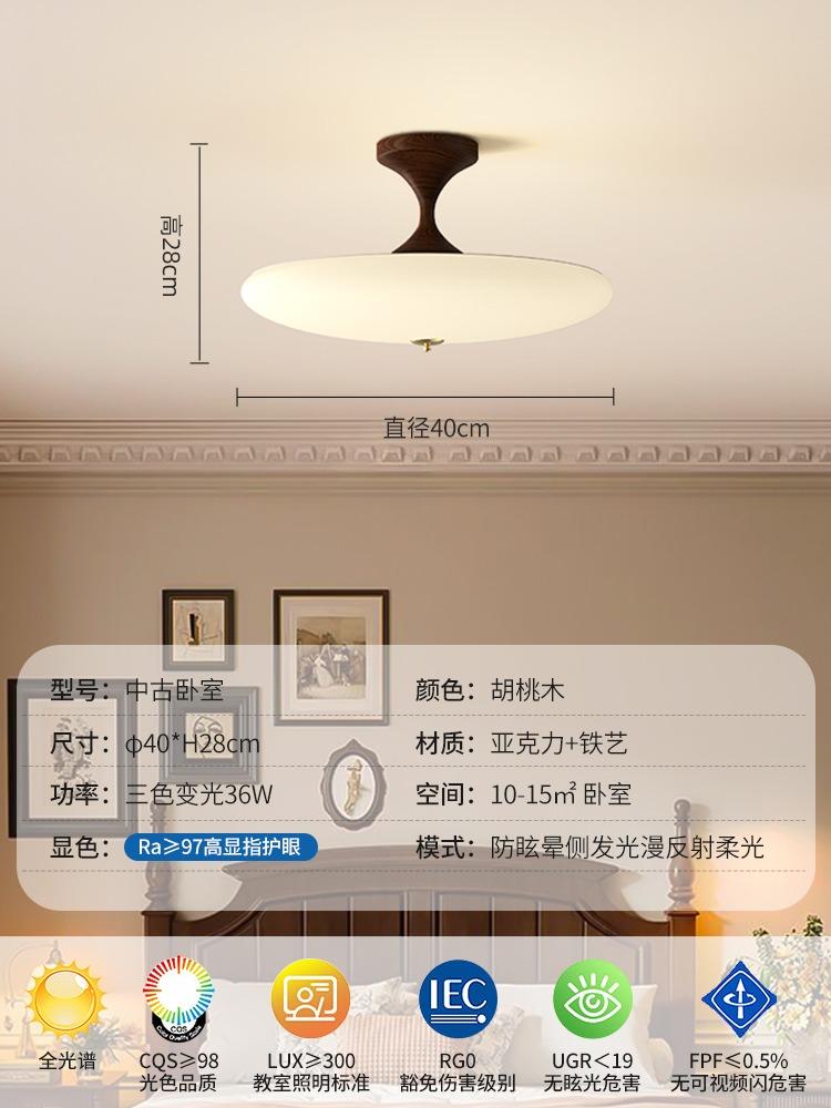 Vintage Walnut Shell Acrylic Iron Art Decorative Ceiling Lights LED Warm Romantic Round Ceiling Lamp Bedroom Bedroom Study Cafe