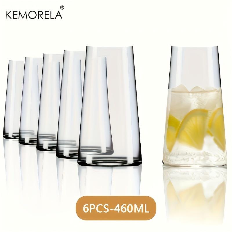 

6PCS Highball Glass Whiskey Coffee Cup With Straw 15.5 Oz Juice Drinking Glasses Suitable For Cocktail Beer Glass Drinkware Set 301-400ml