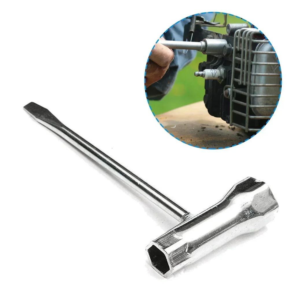 Spark Plug Socket Wrench 13mm and 19mm Stainless Steel Wrench for Petrol Chainsaws and Brush Cutters Garden Machinery Wrench