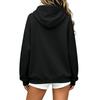 Women's Fashion Loose Fit Zip-Up Hoodie Casual Long Sleeve Sweatshirt