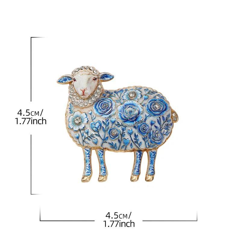 Premium Alloy Rose Flower Goat Brooch Hypoallergenic Unisex Lapel Pin for Year of Goat Celebration Office Party Gift