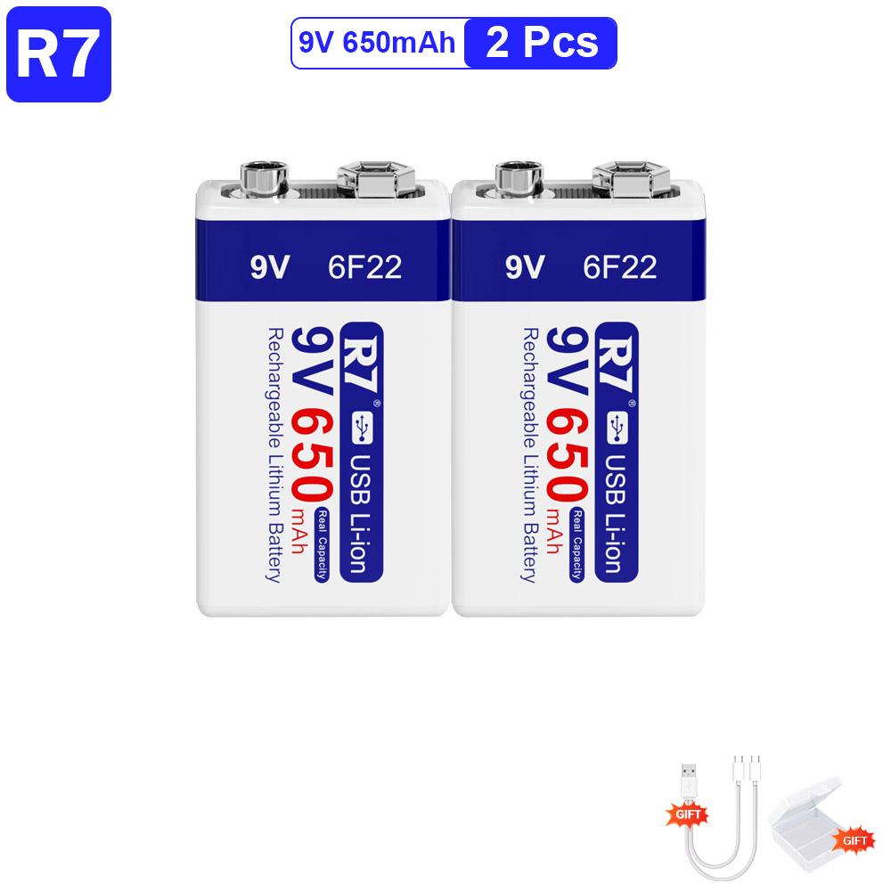 

R7 9V USB батареи 6F22 аккумуляторные батареи 650mAh литиевые батареи многофункциональные батареи энергии для микрофона KTV металлоискателя