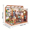 Book Nook Kit 3D Wooden Puzzle Bookstore DIY Miniature House Bookshelf Tabletop Wall Decor for Craft Lovers Dollhouse Gift