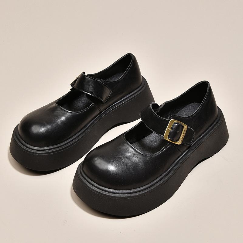 Fashion and lightweight platform small leather shoes for women to wear new single shoes, spring and autumn retro Mary Jane shoes
