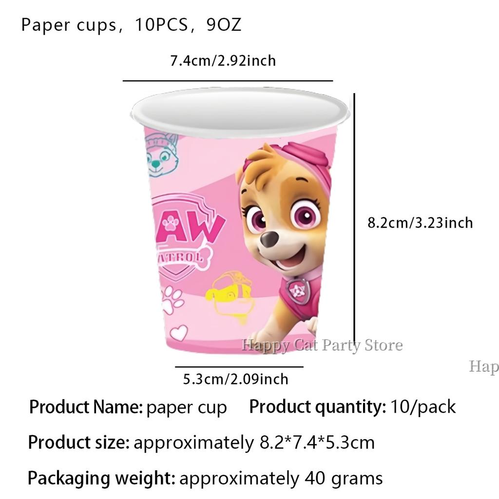 Birthday Paw Patrol Plates and Glasses Paw Patrol Birthday Decoration Skye Napkins Cups Baby Shower Kids Party Favors Supplies