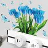 Luminous Blue Tulips Wall Sticker