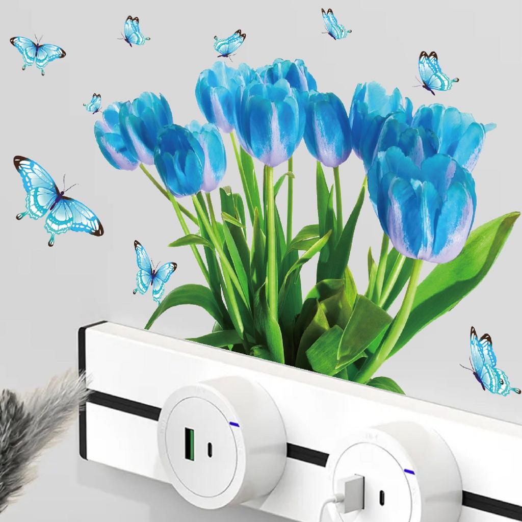Luminous Blue Tulips Wall Sticker