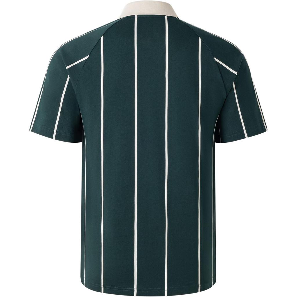 adidas T-shirt a righe Tiro in jersey pesante vestibilità ampia stampata manica corta polo uomo top cielo notturno-verde JC5744