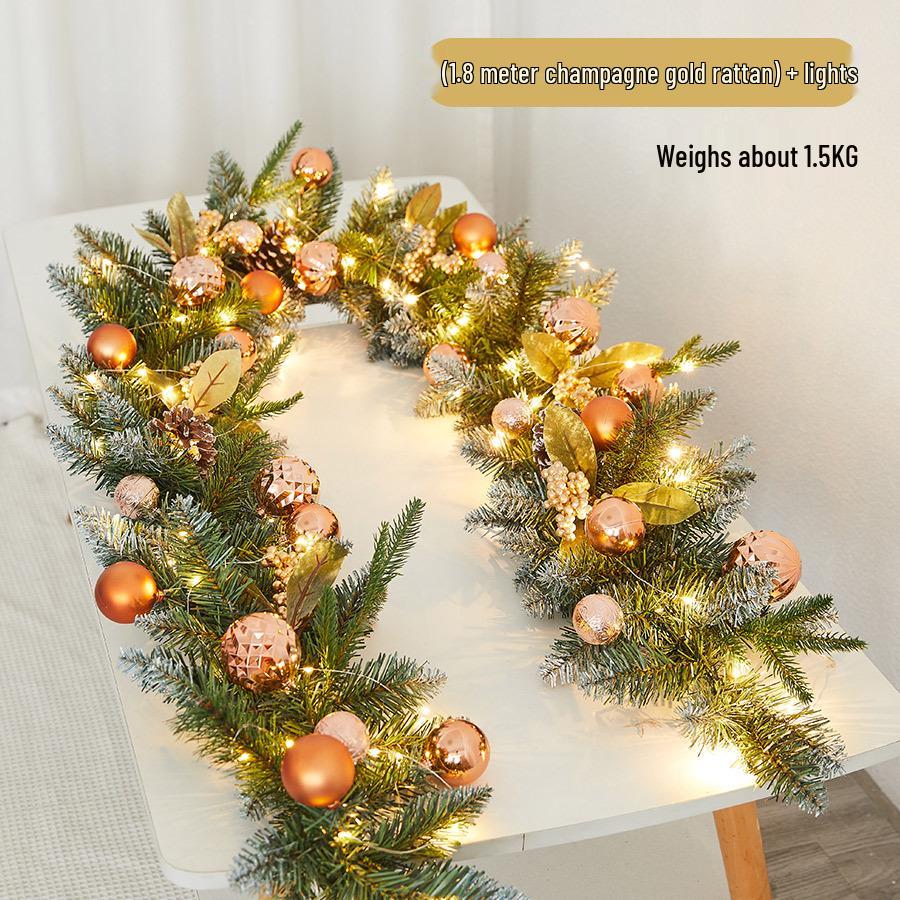 Weihnachtsszene Rattan Treppen- und Türhängekranz Ornament für Kamin, Einkaufszentrum, Hotel