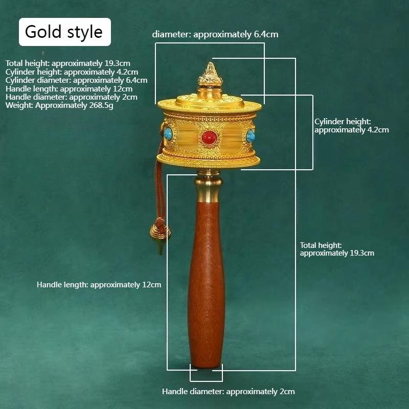 Золотой/Серебряный/Медный/Бронзовый Ручной Золотой Колесо/Шестислоговая Мантра Молитвенное Колесо Буддийские Принадлежности Настенный Декор