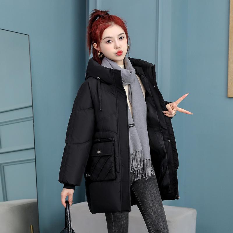 Women's Winter Mid-Length Bestseller Down Cotton Jacket - Free Shipping, Loose Fit, Thickened Padded Outerwear, Stylish Year-End Fashion.