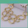 Vintage Alloy Geometric Necklace With Water Wave Chain For Bohemian Fashion Lovers