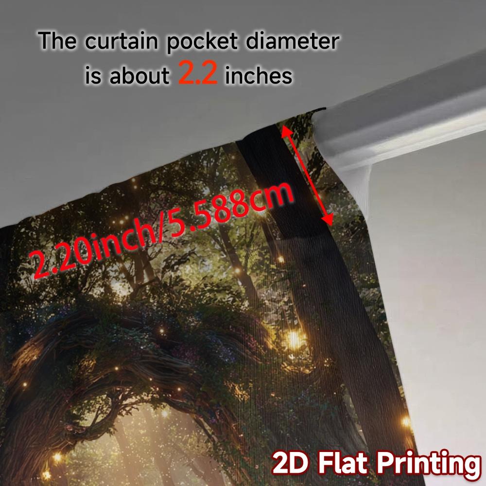 2pcs, 2D FLAT PRINTING Curtains (Without Rod) Enchanted Path Modern Curtains&Drapes Versatile Durable Polyester Curtains