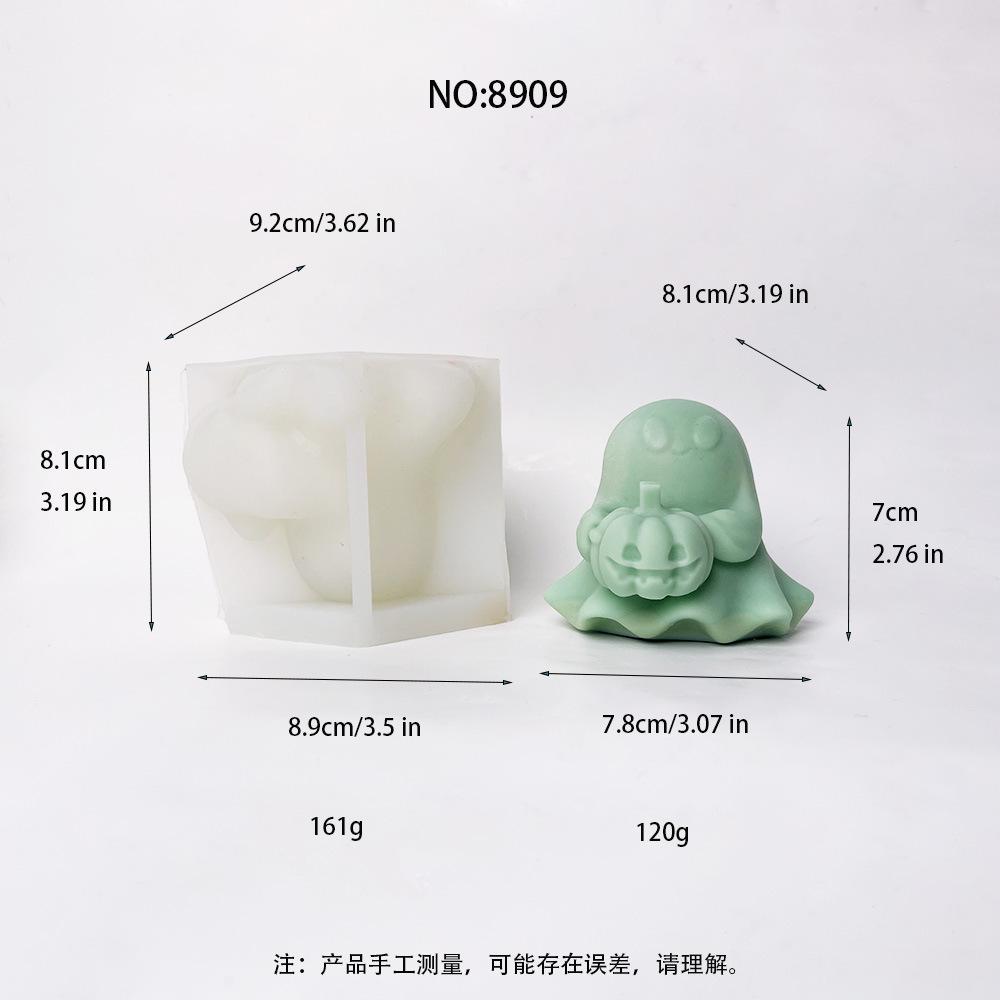 Halloween Pumpkin Ghost Candle Silicone Mold Plaster Mold Aromatherapy DIYOrnament Silicone Mold8909