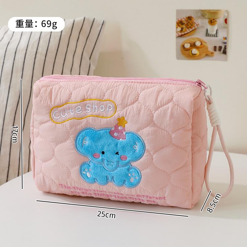 

Cute Dog Portable Large Capaci Makeup Bag Travel Toiletry Bag Skin Care Product Storage Bag Handheld Cosmetic Bag розовый