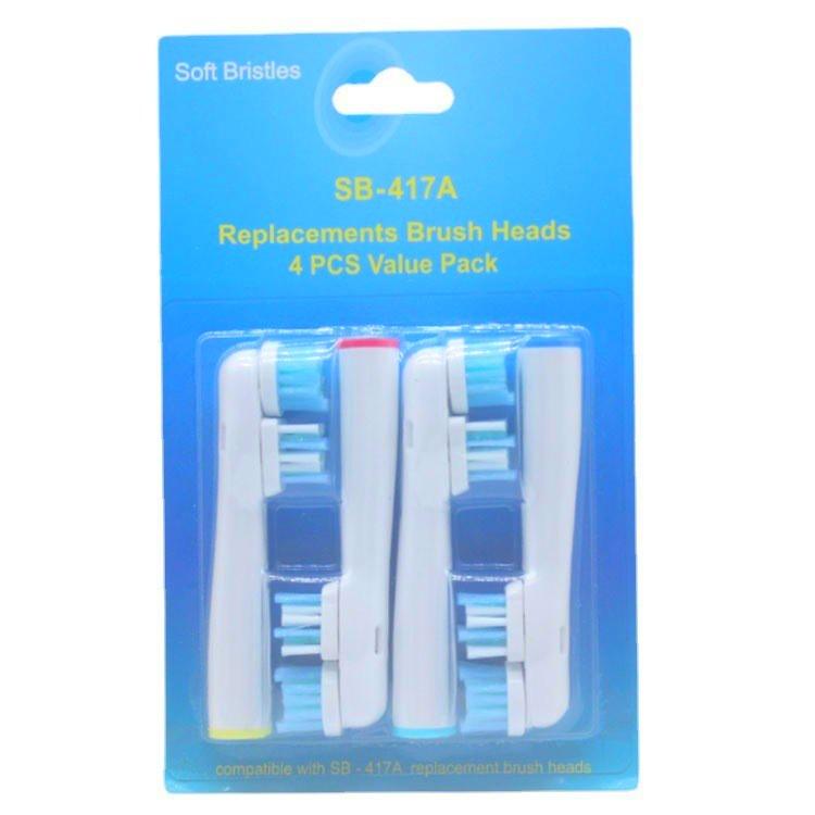 8pcs For Dual Clean Electric Toothbrush Head Replacements Soft Heads 1000 8000 9000 417A Clean Bristle Nozzles