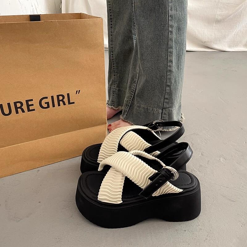 Beautiful Platform Sandals with Skirts for Women's Summer Wear, High-end New Heel Shoes