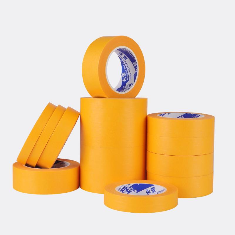 Orange General Purpose Masking Tapes Strong Masking Tape Car Painting No-trace Adhesive Tape Walls Paint Protection Crepe PaperPinstriping Tape 3