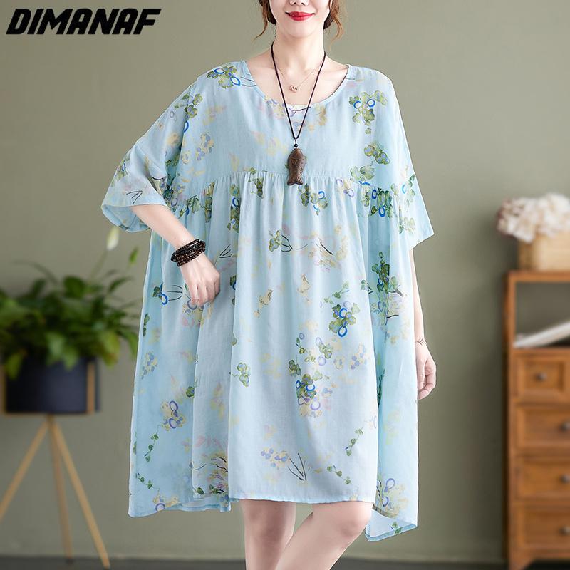 

DIMANAF женское длинное платье-футболка больших размеров, новинка 2023 года, летний стиль, с коротким рукавом, круглым вырезом, цветочным принтом, свободный, новый желтый