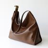 Large Capacity Vintage Leather Shoulder Bag Women Soft Genuine Cowhide Tote With Zip Interior Pockets