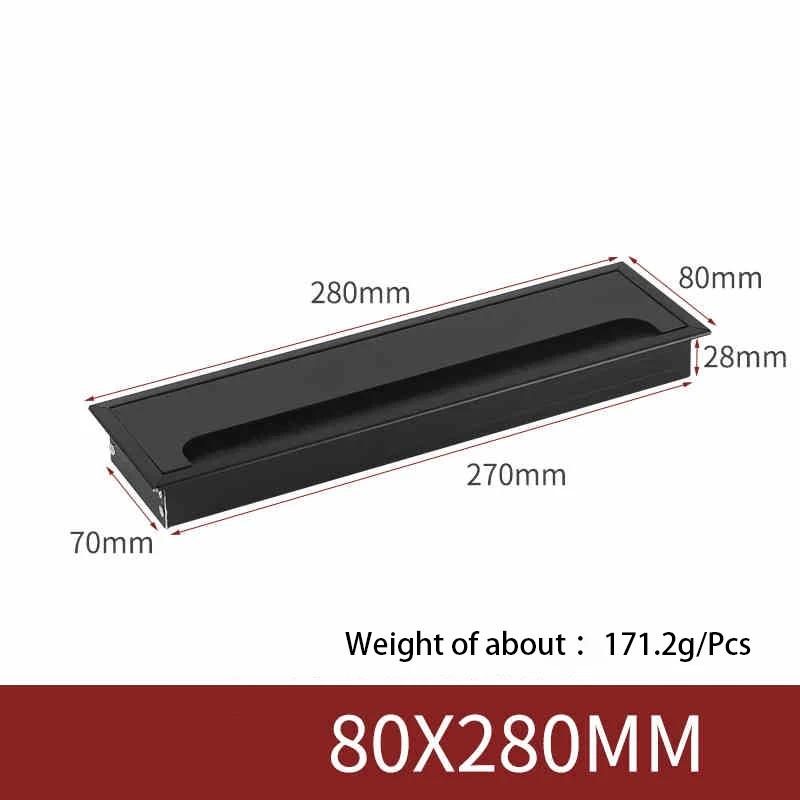 1Pcs Length 80mm-1000mm Aluminum Alloy Hole Cover Furniture Office Ventilation Hole Plug Desktop Hardware Black/Silver